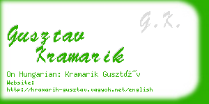 gusztav kramarik business card